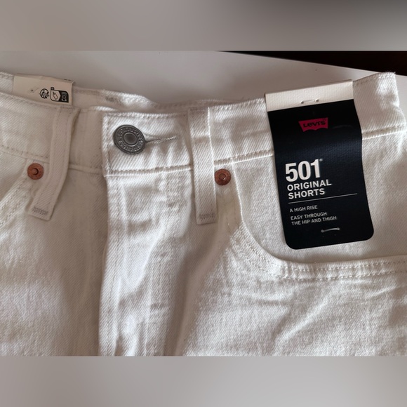Levi’s 501 original shorts in disco nights white size 26 NWT - Picture 7 of 9